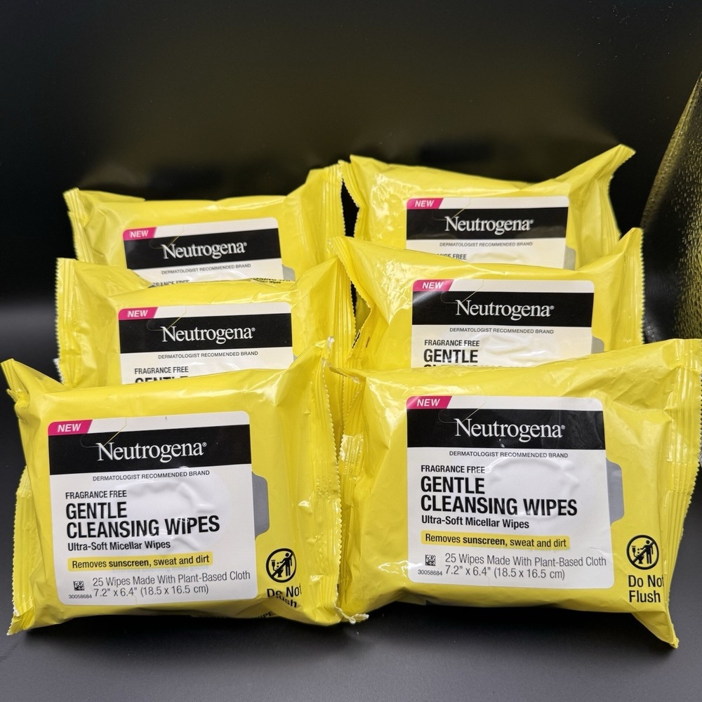 6 PC- Neutrogena Fragrance Free Gentle Cleansing Micellar Wipes